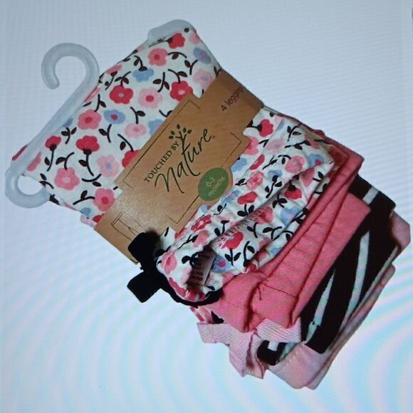 New Touched By Nature Baby Ditsy Floral Leggings 0-3 Months 4 Pairs - Picture 1 of 2